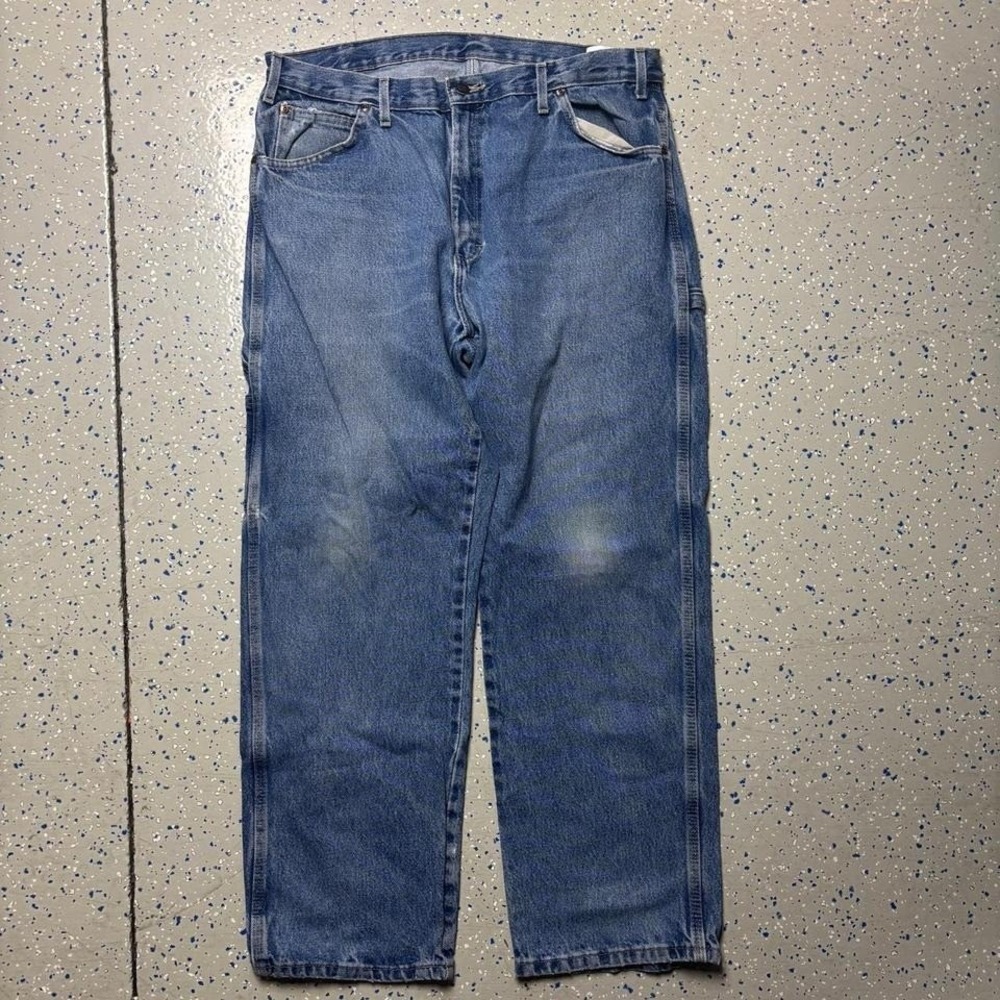 Dickies Jeans Mens 36x30 Blue Denim Straight Leg Carpenter Relaxed Workwear